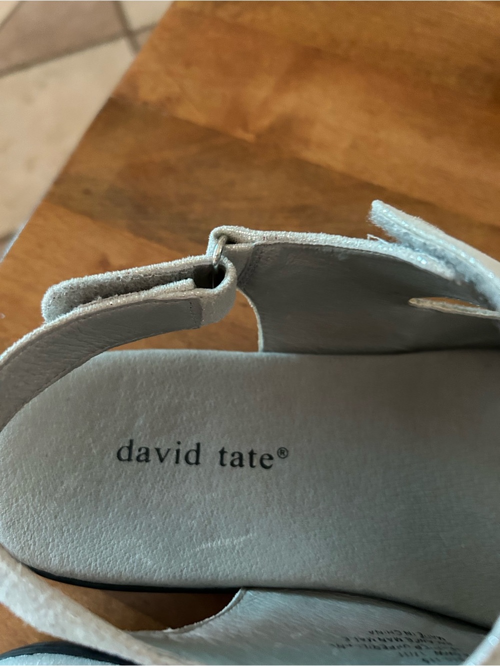 David Tate Kids Off-White Suede Sandals